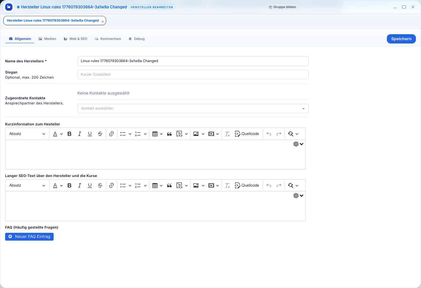 Hersteller bearbeiten