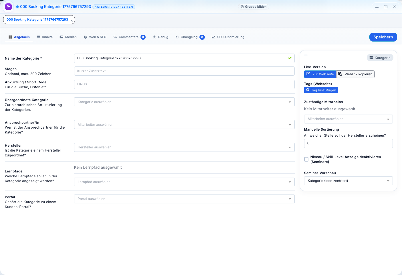 Kategorie bearbeiten