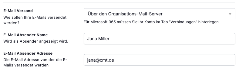 E-Mail Einstellungen